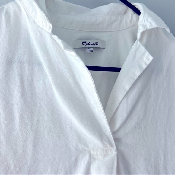Madewell white short-sleeve popover blouse top - Picture 2 of 5